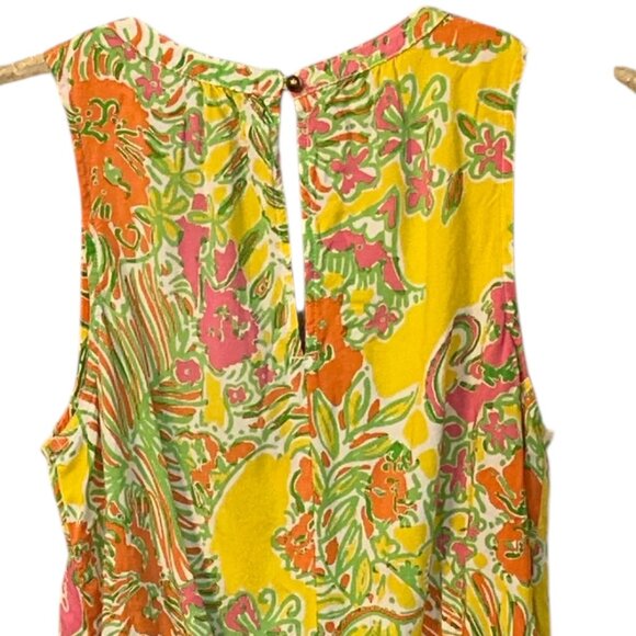 Lilly Pulitzer Target Happy Place Challis Floral Romper Medium Sleeveless Summer - Picture 4 of 9